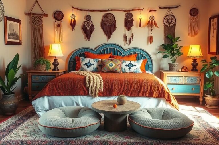 Artistic boho bedroom idea