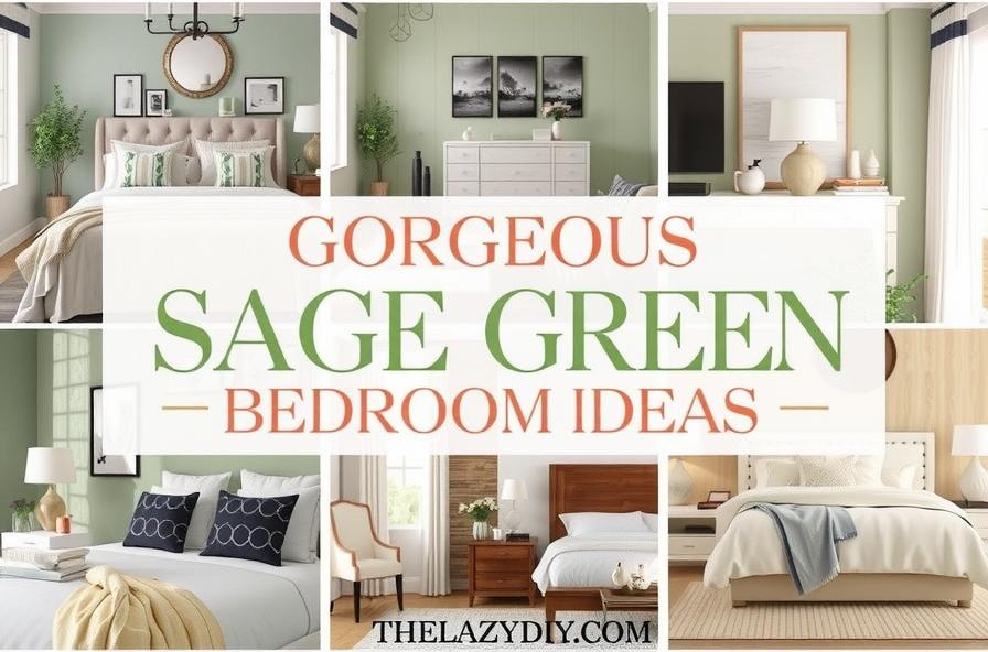 Gorgeous sage green cream bedroom ideas