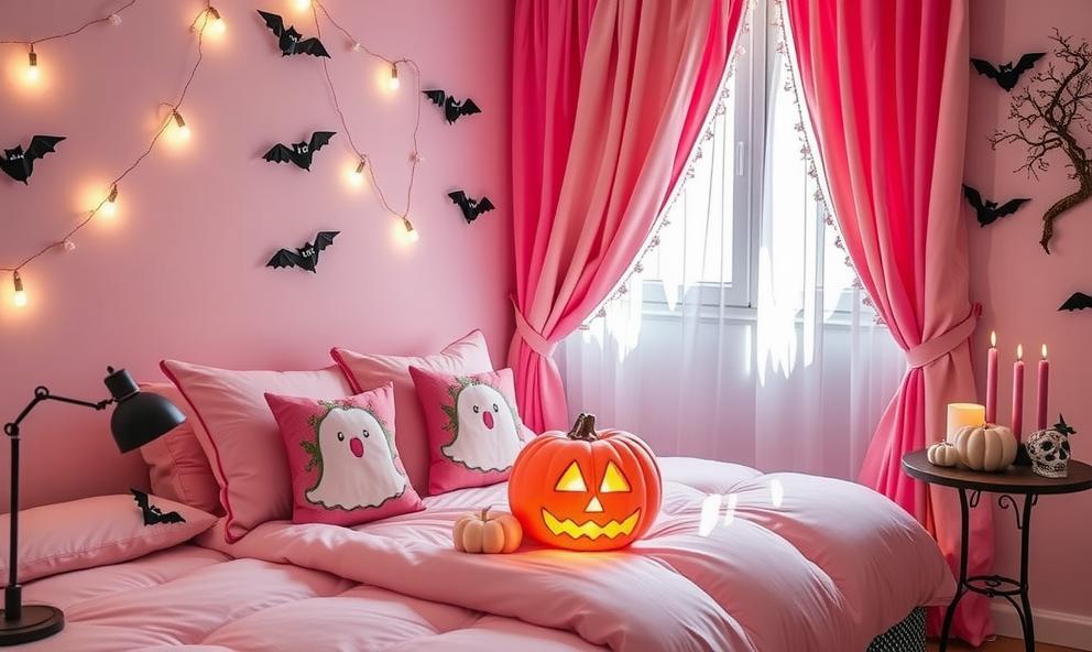 Pink Halloween Bedroom Decor