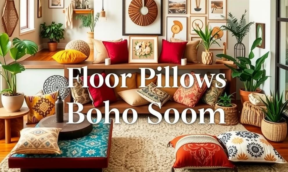 Floor Pillows Living Room Boho Style