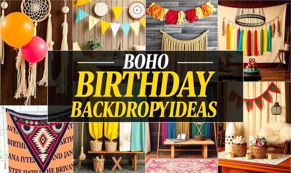 Boho Birthday Backdrop Ideas